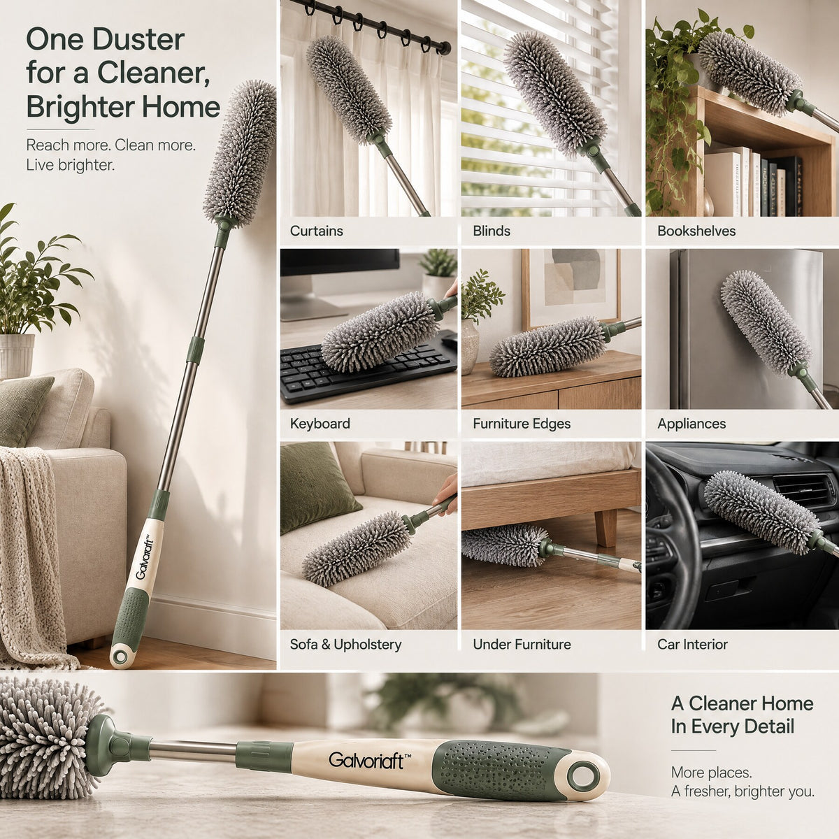 Galvoriaft™ Extendable Microfiber Duster – image 3