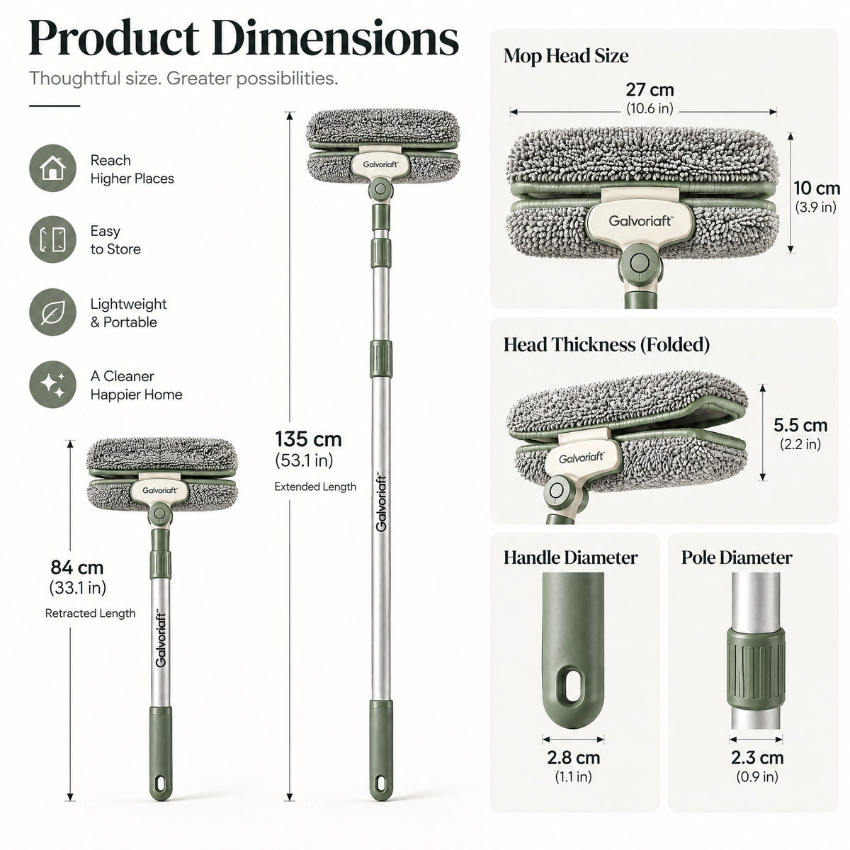 Galvoriaft™ Extendable Microfiber Duster Mop – image 3
