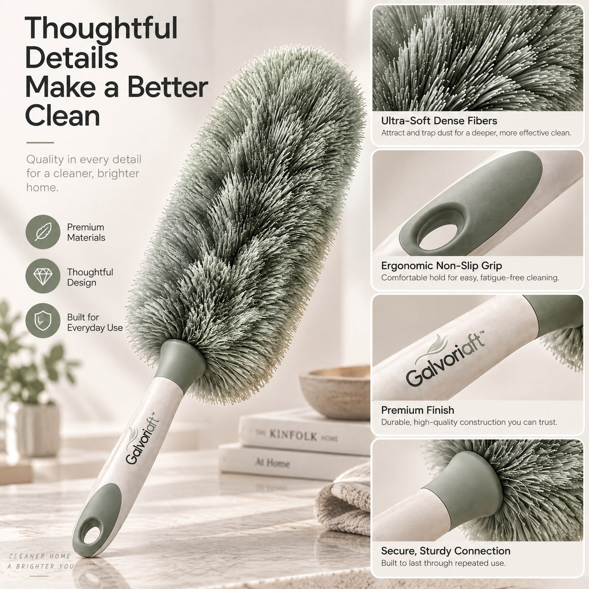 Galvoriaft™ Ultra-Soft Microfiber Dusting Brush – image 1