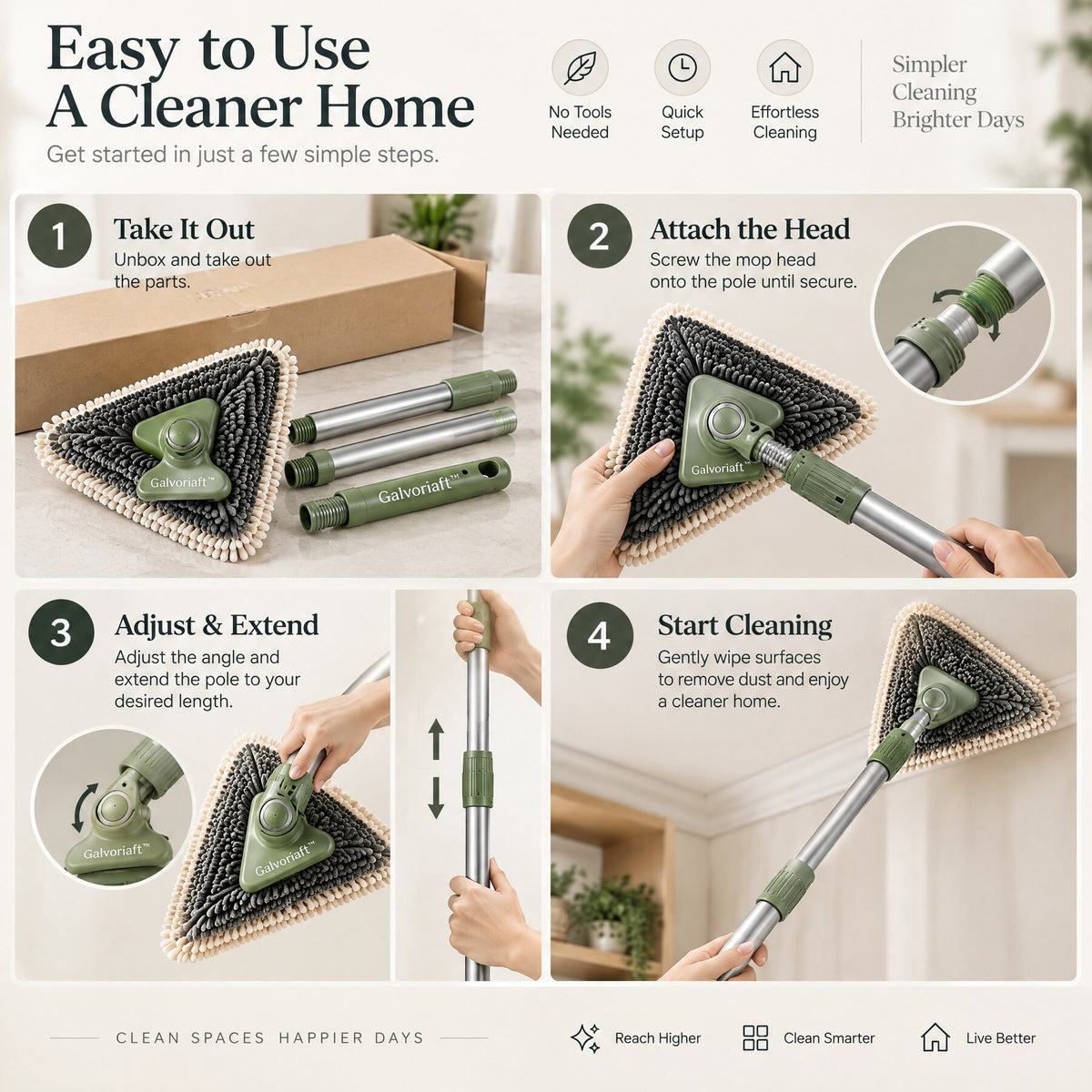 Galvoriaft™ Extendable Ceiling Dust Brush – image 3