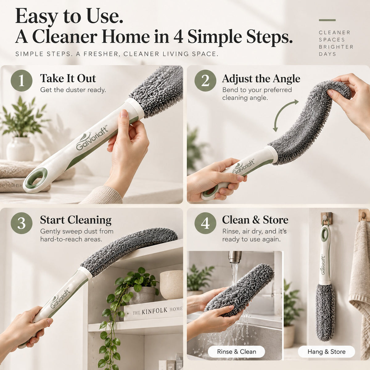 Galvoriaft™ Microfiber Long Handle Dusting Brush – image 4