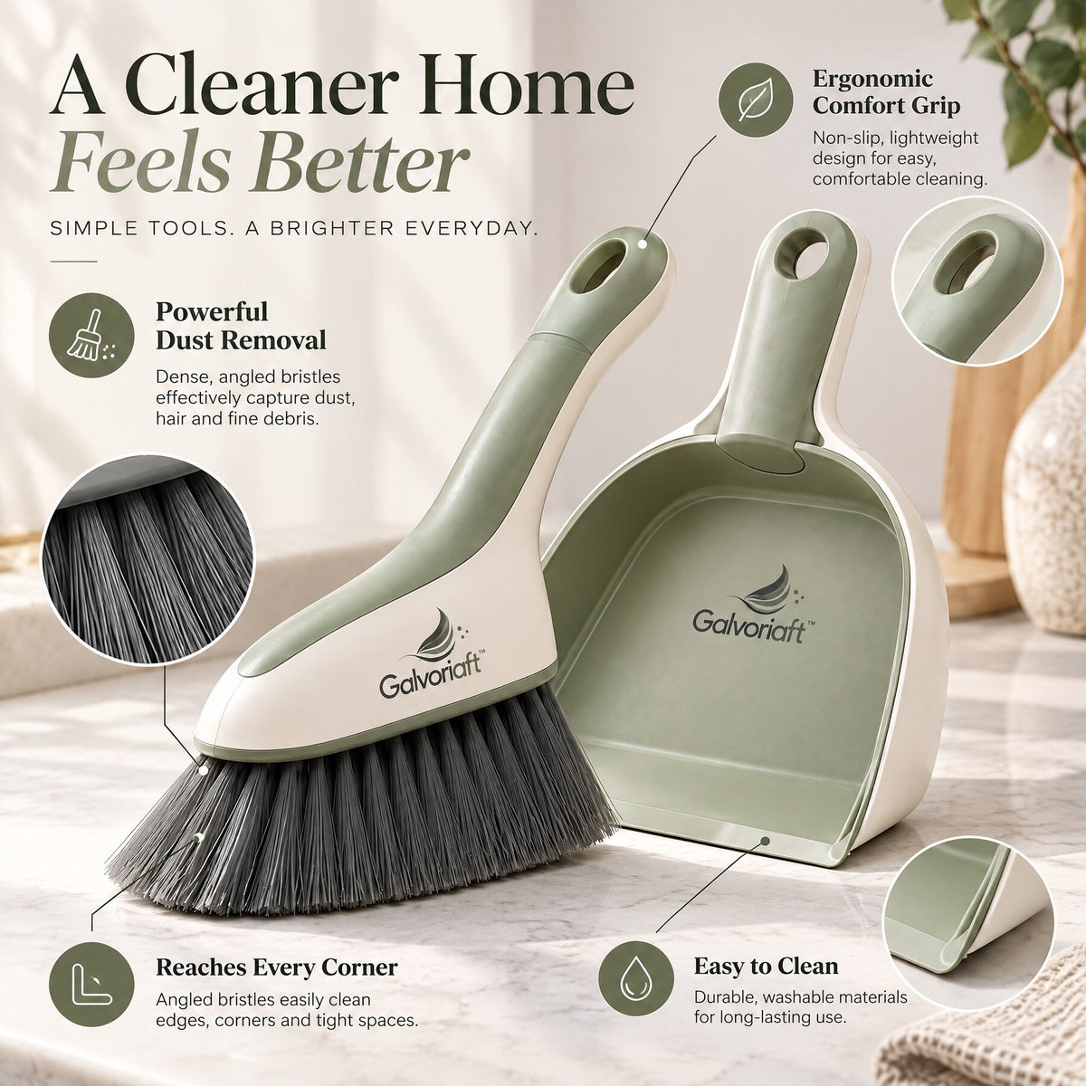 Galvoriaft™ Dustpan & Brush Set – image 3