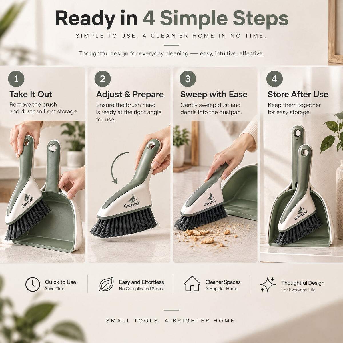 Galvoriaft™ Dustpan & Brush Set – image 4