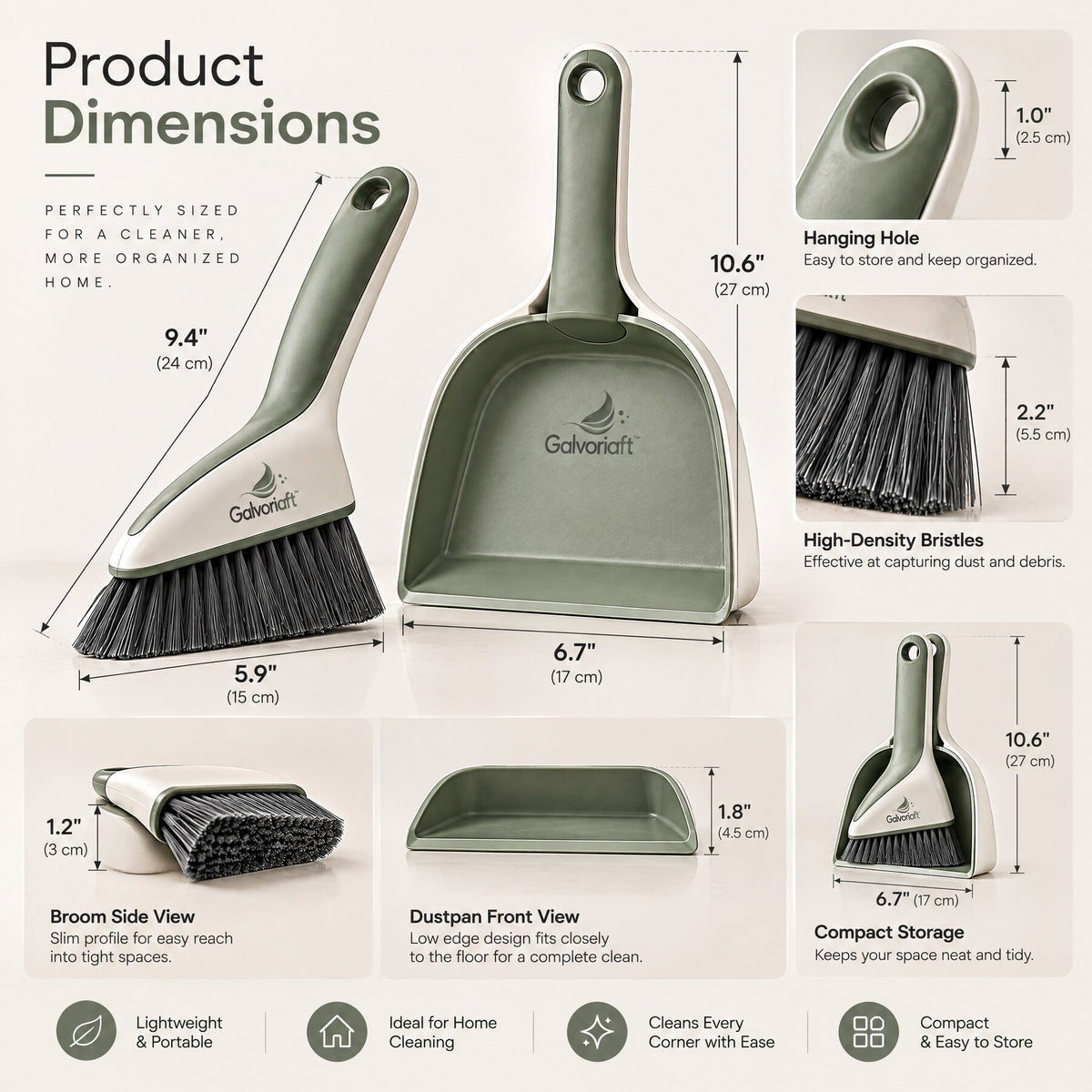 Galvoriaft™ Dustpan & Brush Set – image 5